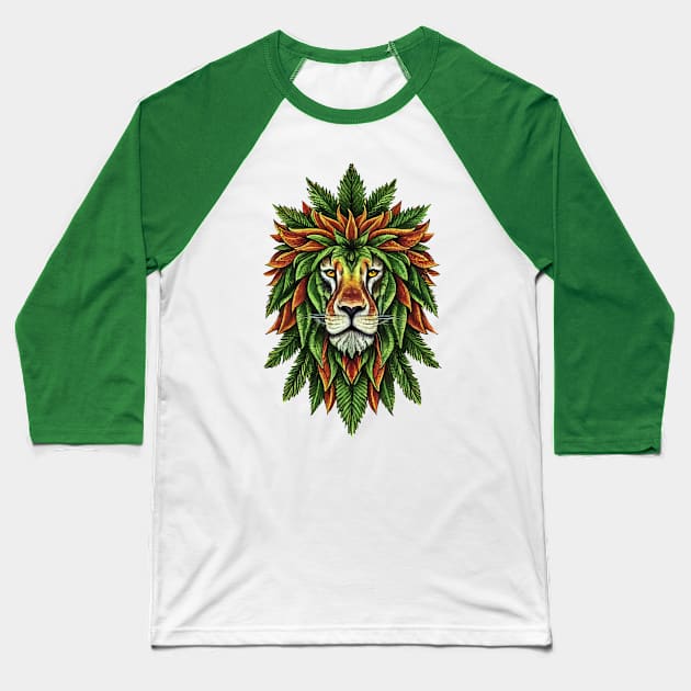 Rasta Reggae Lion Beautiful Jamaican Rastafarian Design Baseball T-Shirt by PugSwagClothing